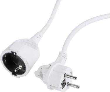Q-link verlengsnoer met platte stekker - h05vv-f stekkerdoos met randaarde - 3 x 1.5 mmâ² - wit - 5 meter