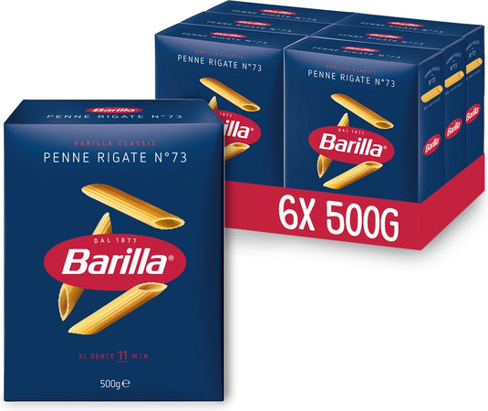 Barilla penne rigate - traditioneel italiaans - pasta - 6 x 500g