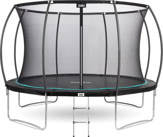Salta cosmos - ø 427 cm - inclusief ladder - belastbaar tot 120 kg - ronde trampoline met veiligheidsnet - zwart
