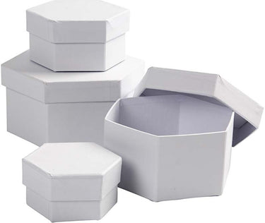Creativ company https: www.cchobby.nl hexagonale-dozen-afm-6-5x4-8x5-10x6-12x7-cm-wit-4-stuk-1-set