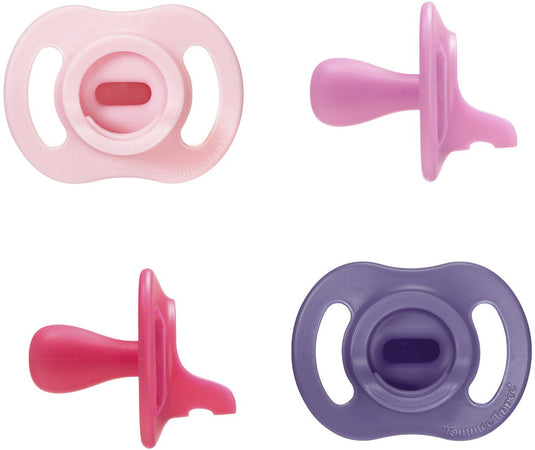Tommee tippee ultra-light stayput fopspeen - 18-36 maanden - set van 4 - silicone fopspeen uit één stuk - roze multi