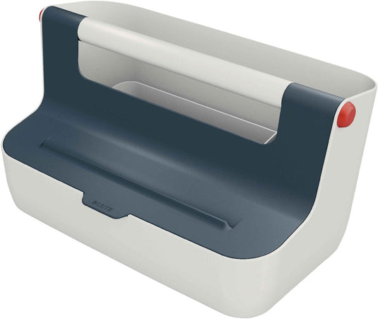 Leitz cosy draagbare opbergdoos met vakjes - opbergbox met deksel - ideaal voor thuiskantoor thuiswerken - fluweel grijs