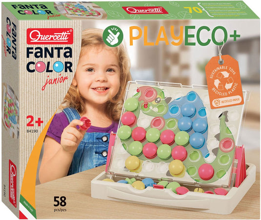 Quercetti play eco+ fantacolor insteek mozaïek junior (58-delig)