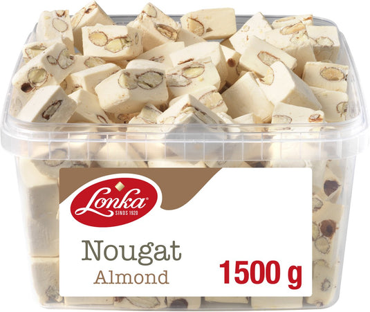 Lonka nougat 15% amandel - zachte nougat met amandelen - box a 1,5kg