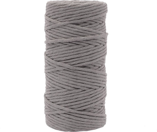 Vaessen creative macrame touw - donkergrijs - 3mmx100m