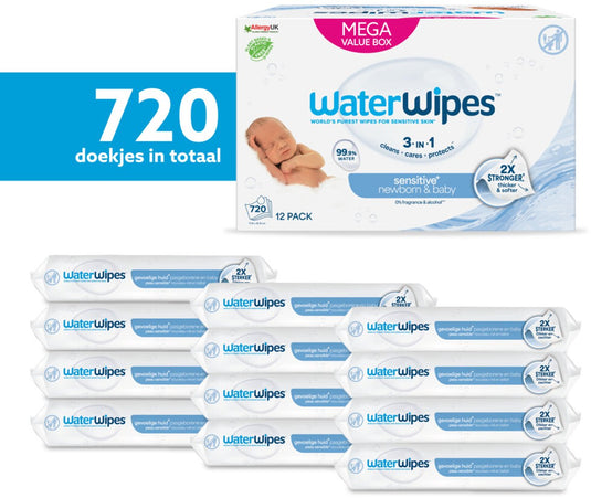 Waterwipes billendoekjes bio - 12 x 60 stuks - 720 doekjes