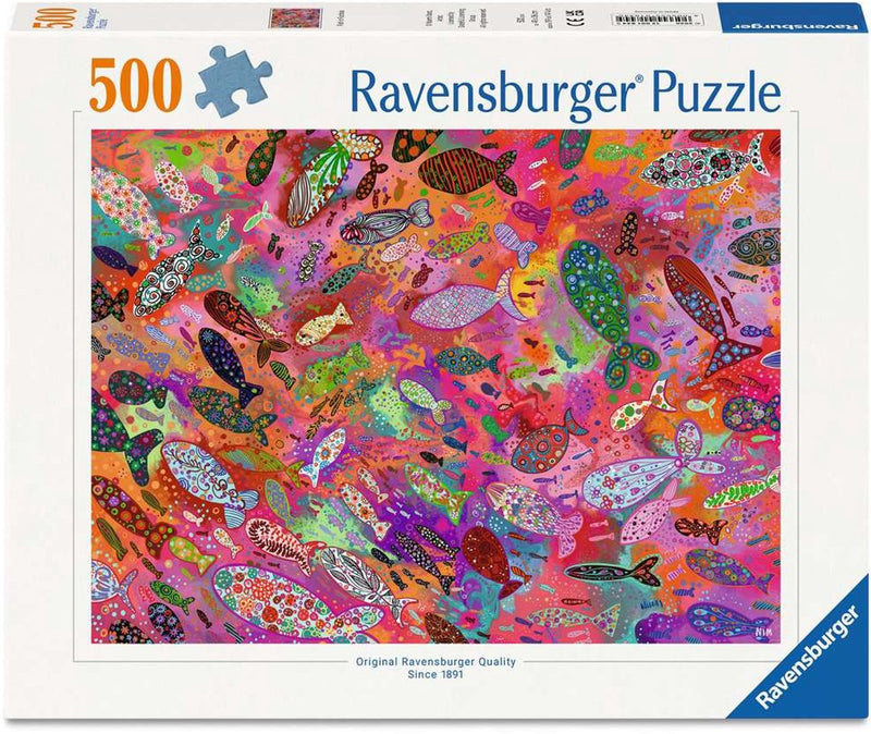 Load image into Gallery viewer, Ravensburger – fish in fuchsia – legpuzzel – 500 stukjes
