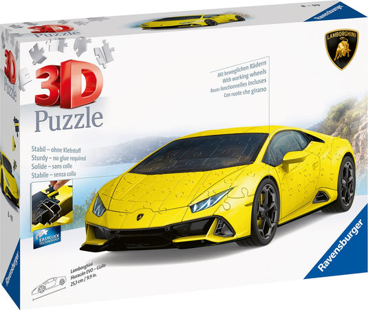 Ravensburger lamborghini huracán evo giallo - 3d puzzel - 108 stukjes