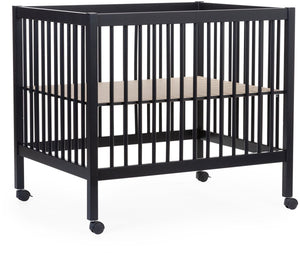 Childhome park 97 box met wieltjes - hout - 0 tot 36m - zwart - 98 x 78 x 82 cm