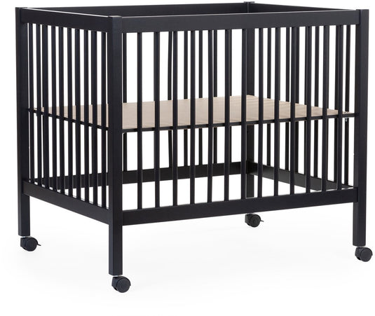 Childhome park 97 box met wieltjes - hout - 0 tot 36m - zwart - 98 x 78 x 82 cm