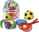 Androni camping sportset in tas - boemerang, een frisbee, een tennisset (2 rackets ø 21 cm met bal) en een zachte bal