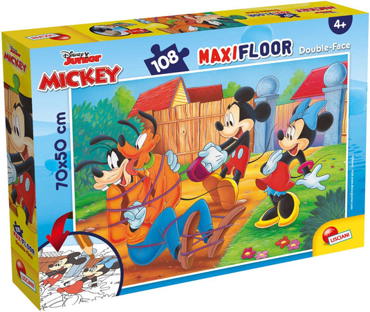 Lisciani - mickey friends - double face - puzzel maxifloor - 108 stukjes