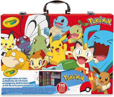 Crayola - pokémon-kunstenaarskoffer, creatieve set met 115 delen, vanaf 5 jaar