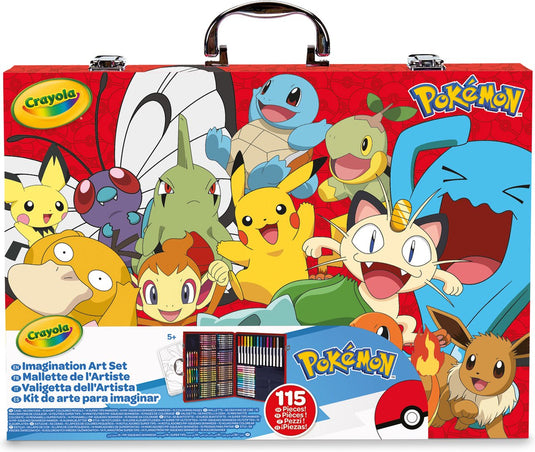 Crayola - pokémon-kunstenaarskoffer, creatieve set met 115 delen, vanaf 5 jaar