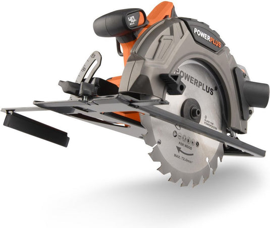 Powerplus dual power accu cirkelzaag powdp25230 - 40v gereedschap, ø185mm - zonder accu en lader - met 1 acc.