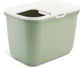 Savic hop in - kattenbak - instap boven - botanical groen wit - 58,5 x 39 x 39,5 cm