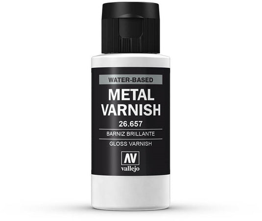 Vallejo hobbyverf - 26657 gloss metal varnish - water based (60 ml) verf flesje - 60 ml