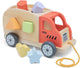 Woet ® houten vormentruck - sorteerwagen met vormblokken - trekfiguur en vormenstoof in één - educatief speelgoed - montessori speelgoedvoertuig - vanaf 1 jaar