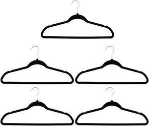 Alpina fluwelen kledinghangers – 10 stuks – anti-slip kleerhangers – broekhangers – zwart
