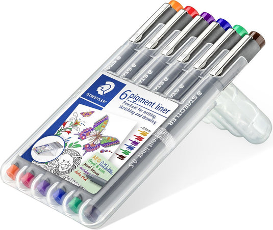 Staedtler pigment liner - box 0.5 mm - 6 kleuren