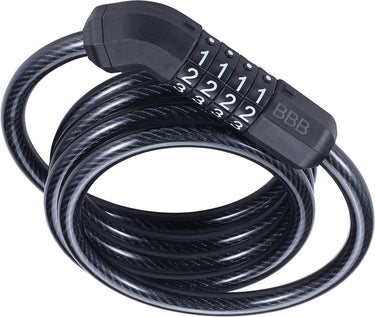 Bbb cycling quickcode coil cable fietsslot - kabelslot fiets cijferslot - codeslot - zwart - 120 x 0,8 cm - bbl-66