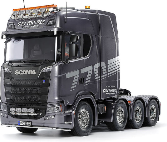 Tamiya modelbouwpakket auto - 56376 rc scania s770 v8 truck 8x4 slt zwaar transport - speciale gun metal editie rc plastic - 1:14 - modelbouw