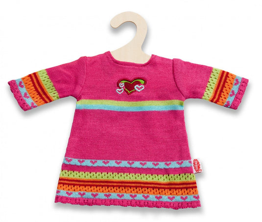 Heless poppenjurk met hartjes roze voor pop van 35-45 cm