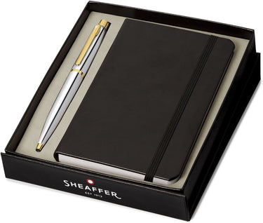Sheaffer balpen giftset vfm g9422 - polished chrome gold plated met a6 notebook - sf-g2942251-4