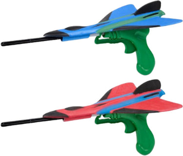 Eddy toys vliegtuig launcher met foam vliegtuig - vliegtuig schieter voor kinderen - vliegtuig starter speelgoed - vliegtuig lanceerder voor buiten - foam vliegtuigjes - 1 willekeurige set