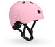 Scoot ride helmet – kinderhelm – s 51-55 cm – led achterlicht – magnetische sluiting – verstelbaar – roze