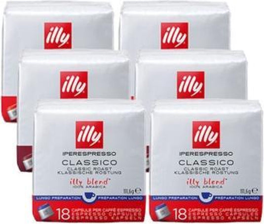 Illy - iperespresso - koffiecapsules - classico lungo - 6 x 18 capsules