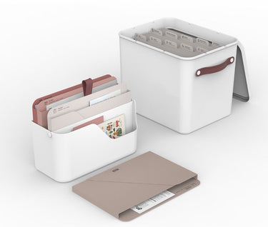 Rotho my paper organizerset, documenten organizer en archief 2 in 1. wit met rode inleggers. geschikt voor a4 formaat