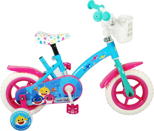 Ocean Kinderfiets - Unisex - 10 inch - Roze Blauw - Doortrapper