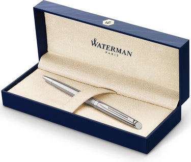 Waterman h misph re balpen - roestvrij staal chromen afwerking - medium penpunt - blauwe inkt - geschenkdoos