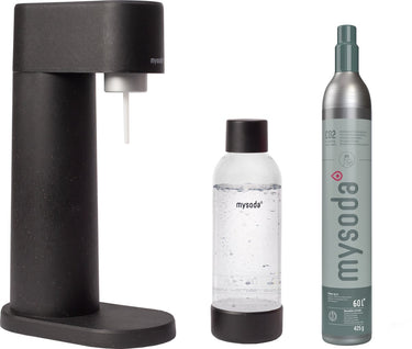 Mysoda woody black - bruiswatertoestel gemaakt van ecologisch biocomposiet - incl co2 cilinder fles