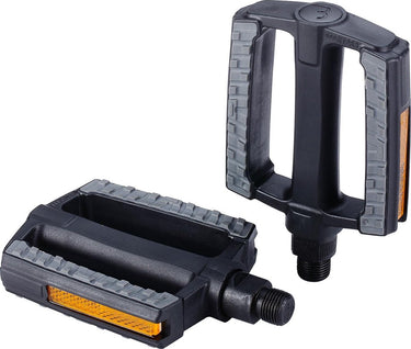 Bbb cycling steadyrider fietspedalen - rubber antislip - stadsfiets e-bike - met reflector - zwart - trappers fiets - flat pedals - bpd-44