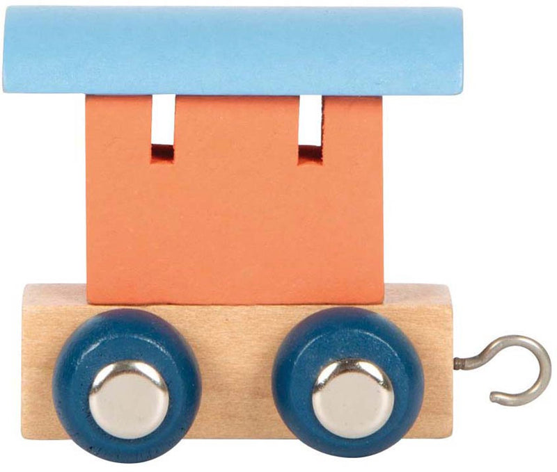Load image into Gallery viewer, Small foot - houten lettertrein polar - wagon zalmroze blauw - 12 stuks
