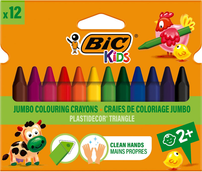 Load image into Gallery viewer, Bic kids plastidecor triangle kleurkrijt, 12st.
