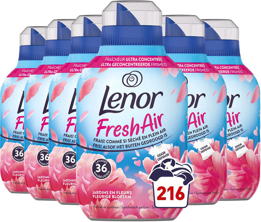 Lenor fresh air wasverzachter fleurige bloesem - 6 x 36 wasbeurten