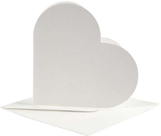 Creativ company kaarten enveloppen hart 12,5x12,5 cm off-white 10 stuks