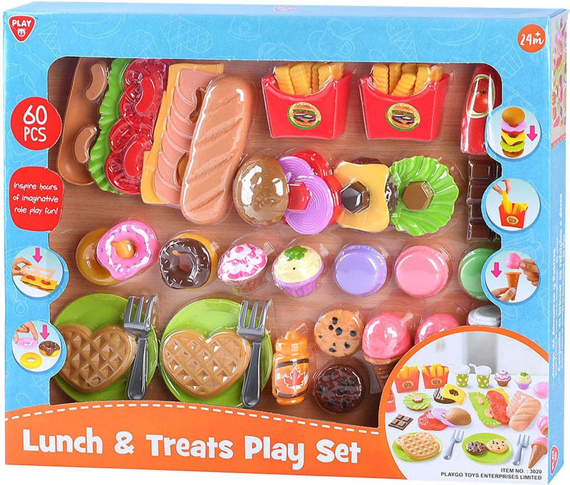 Load image into Gallery viewer, Playgo play speelgoed eten lunch en snacks speelset - 60-delig - speelgoedset.
