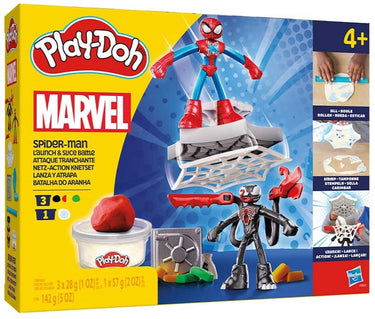 Play-doh marvel spider-man werp en snij speelset - boetseerklei - inclusief 2 figuren