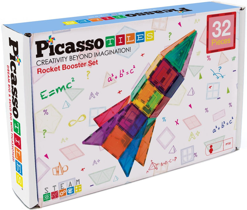 Load image into Gallery viewer, Picasso tiles tactic - constructiespeelgoed - magnetic tiles - magnetische tegels - rocket booster - stem speelgoed - creatief bouwspeelgoed - 32-delig - vanaf 3 jaar
