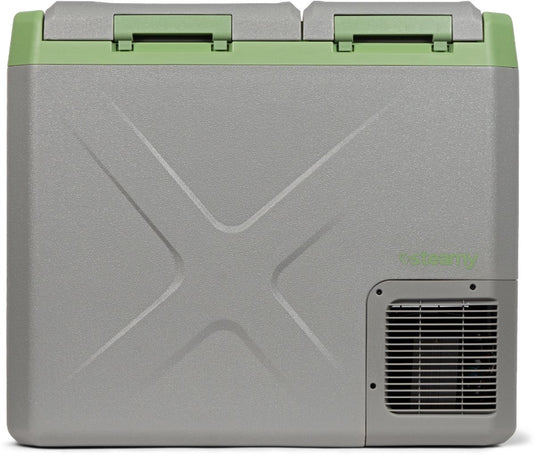 Steamy -e dual zone elektrische compressor koelbox - dual zone - 40 liter - 12v en 230v - voor auto en camping - grijs