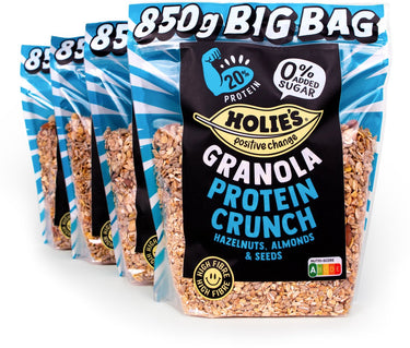 Holie's granola protein crunch big bag - suikervrij ontbijt met 20% eiwit - 4x 850gr