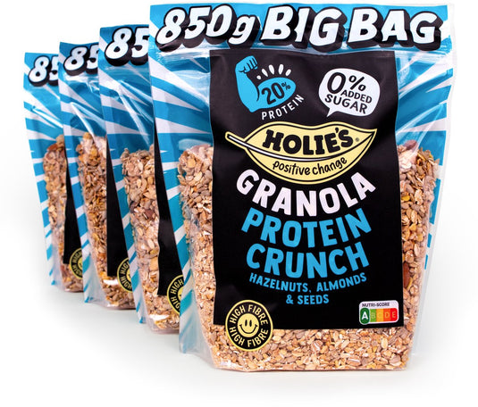 Holie's granola protein crunch big bag - suikervrij ontbijt met 20% eiwit - 4x 850gr