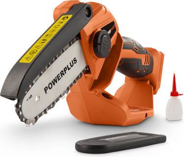 Powerplus dual power accu-kettingzaag powdpg7572 - snoeizaag op batterij van 20 v, zonder accu en lader, zaagblad van 10 cm met 14 tanden, tuingereedschap