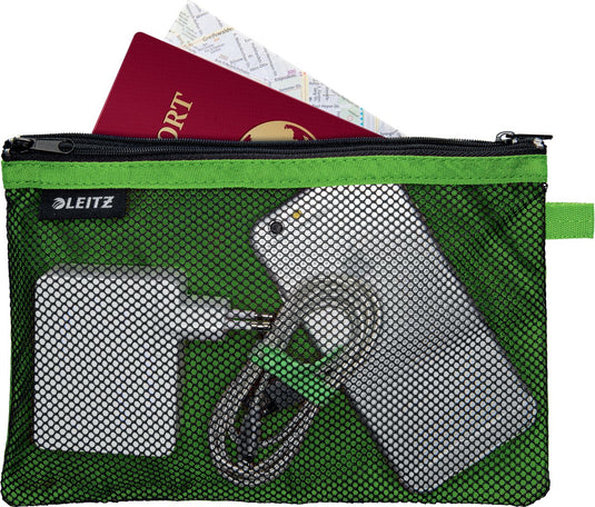 Leitz wow etui met twee vakken maat l groen