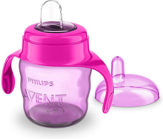 Philips avent avent een beker met mondstuk 6m + 200 ml - roze roze