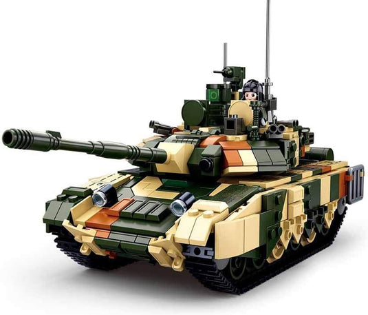 Sluban modelbricks army grote gevechtstank bouwspeelgoed – constructieset modelbouw – bouwdoos met 758 bouwstenen – m38‑b0756 vanaf 8 jaar